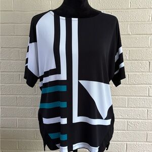 Chicos Stretch Top Short Sleeve Size 1